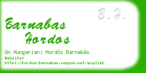 barnabas hordos business card